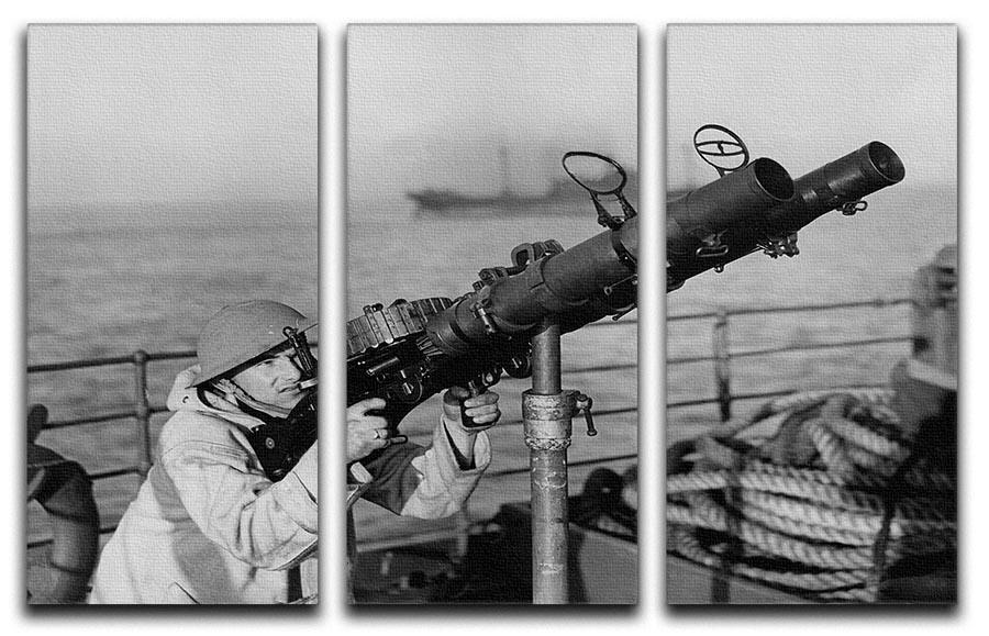Gunner on a merchant ship 3 Split Panel Canvas Print - Canvas Art Rocks - 1