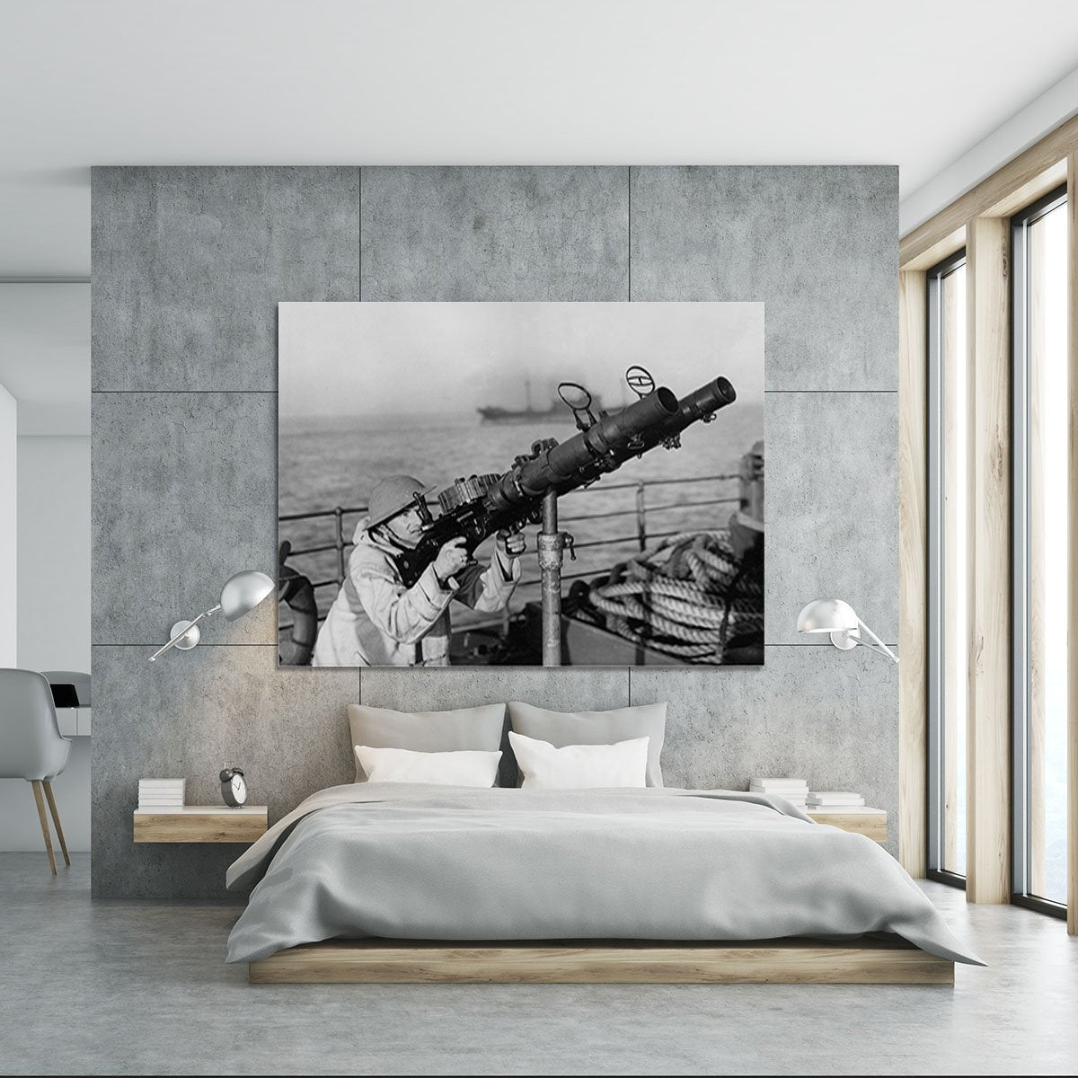 Gunner on a merchant ship Canvas Print or Poster