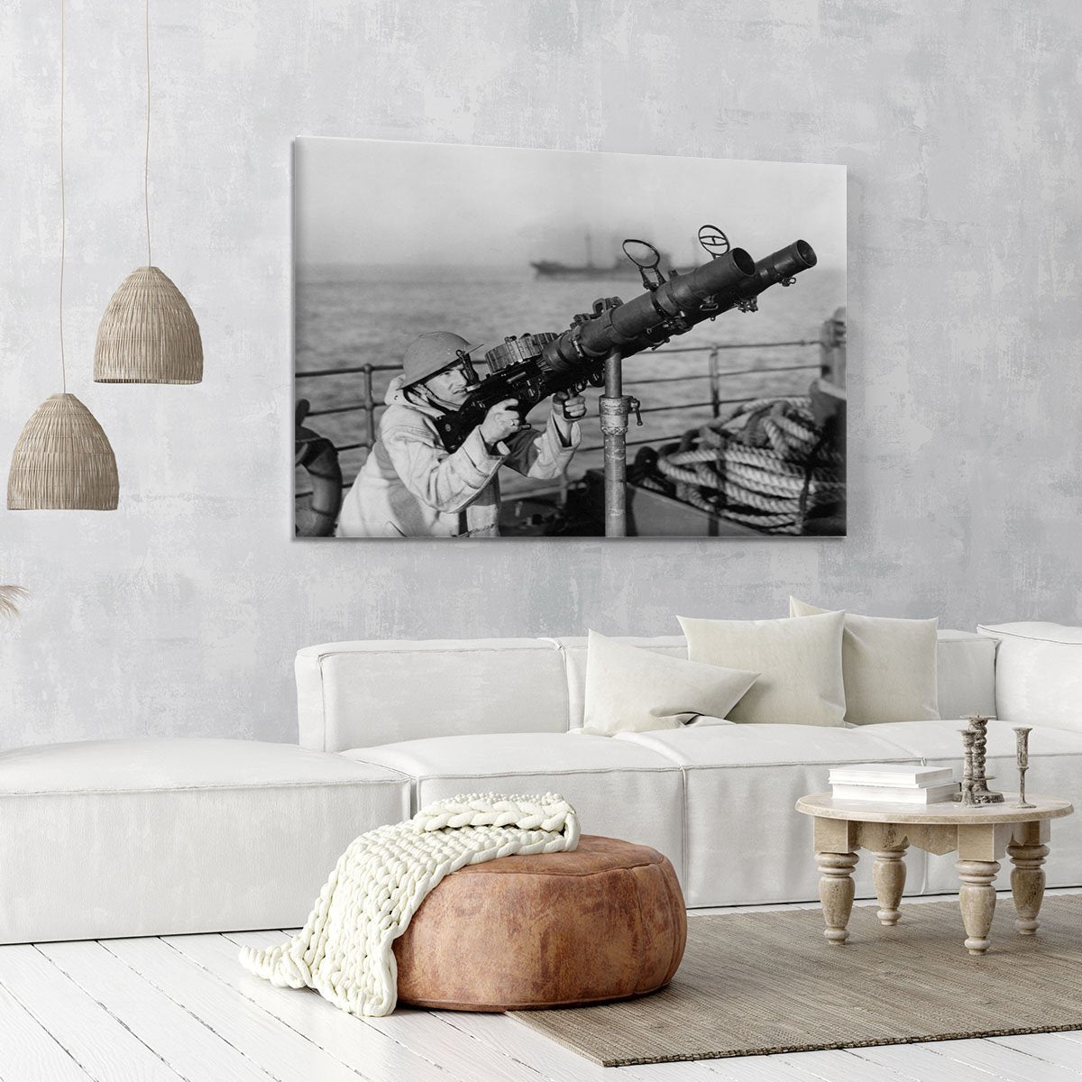 Gunner on a merchant ship Canvas Print or Poster