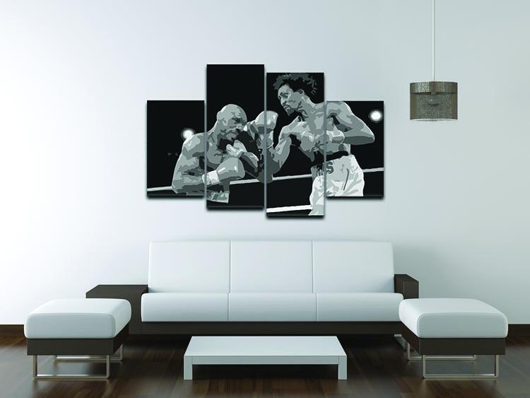 Hagler vs Hearns 4 Split Panel Canvas - Canvas Art Rocks - 3