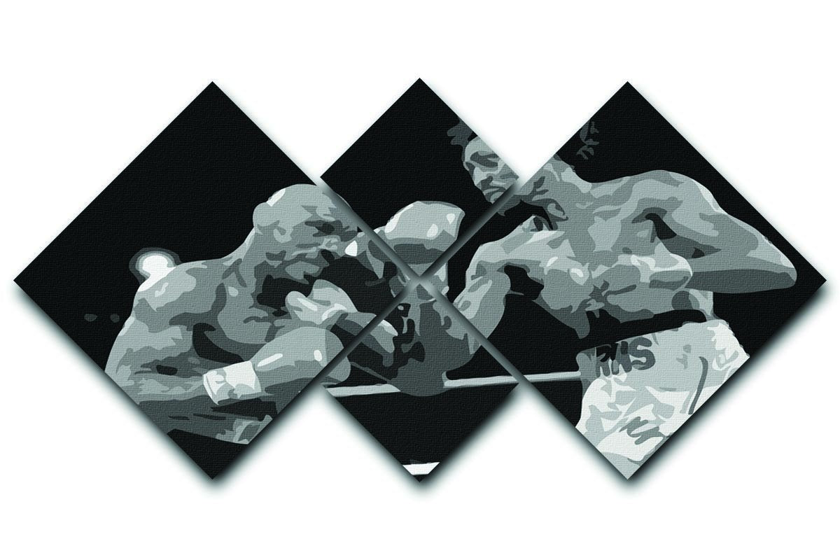 Hagler vs Hearns 4 Square Multi Panel Canvas  - Canvas Art Rocks - 1