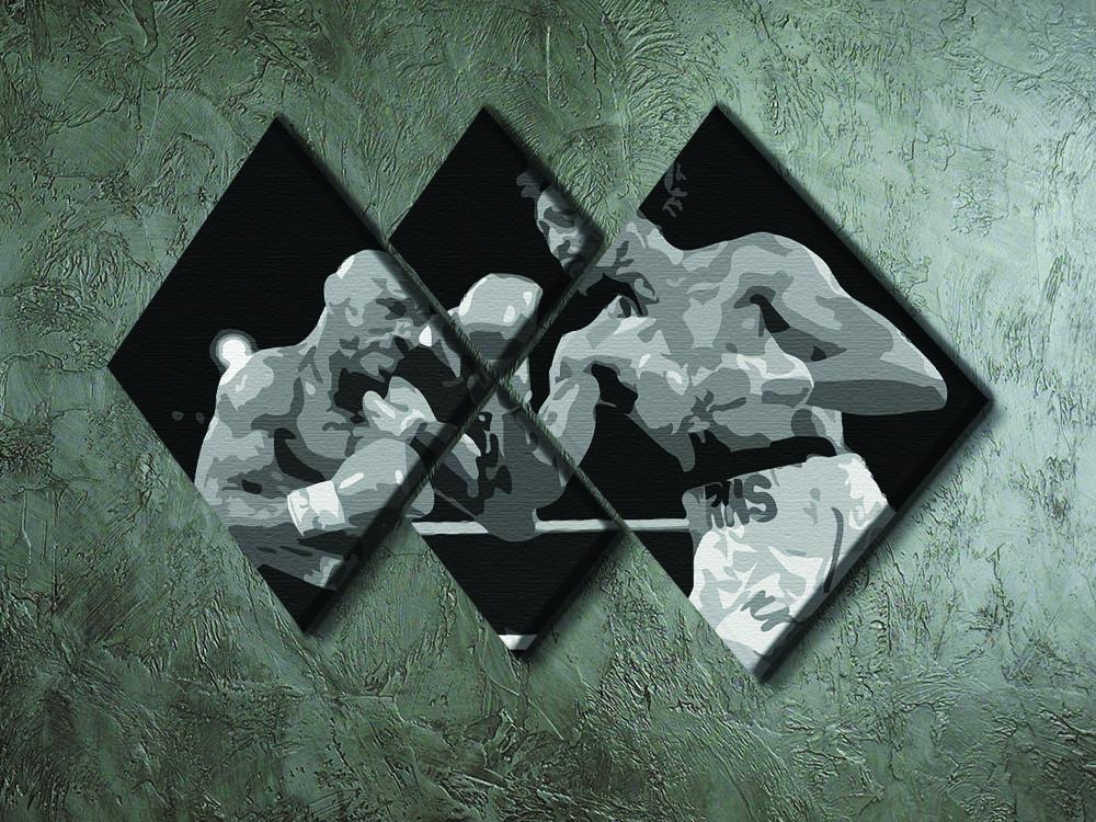 Hagler vs Hearns 4 Square Multi Panel Canvas - Canvas Art Rocks - 2