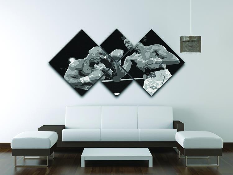 Hagler vs Hearns 4 Square Multi Panel Canvas - Canvas Art Rocks - 3
