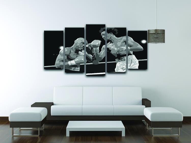 Hagler vs Hearns 5 Split Panel Canvas - Canvas Art Rocks - 3