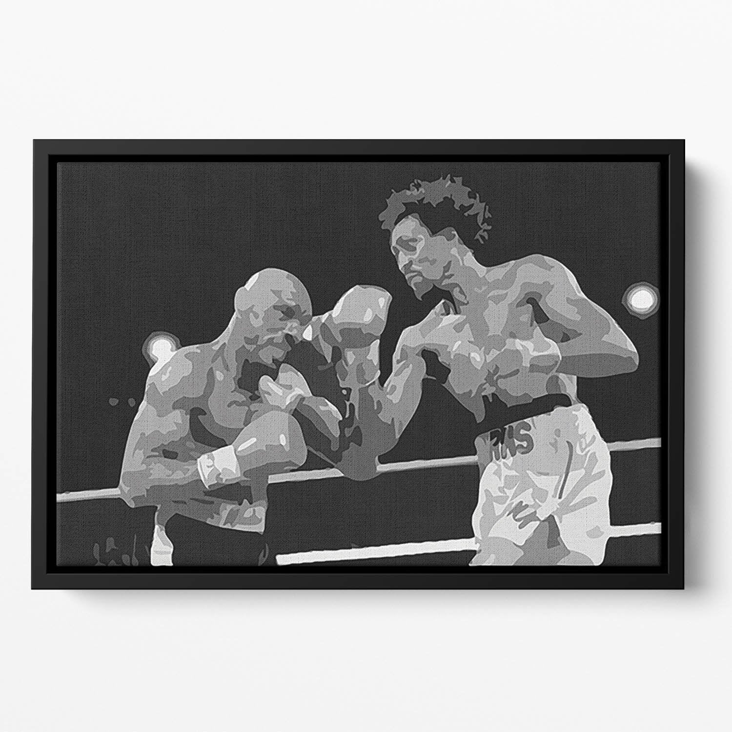 Hagler vs Hearns Floating Framed Canvas