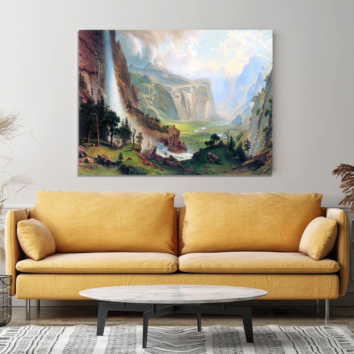 Half Dome in Yosemite by Bierstadt Canvas Print or Poster