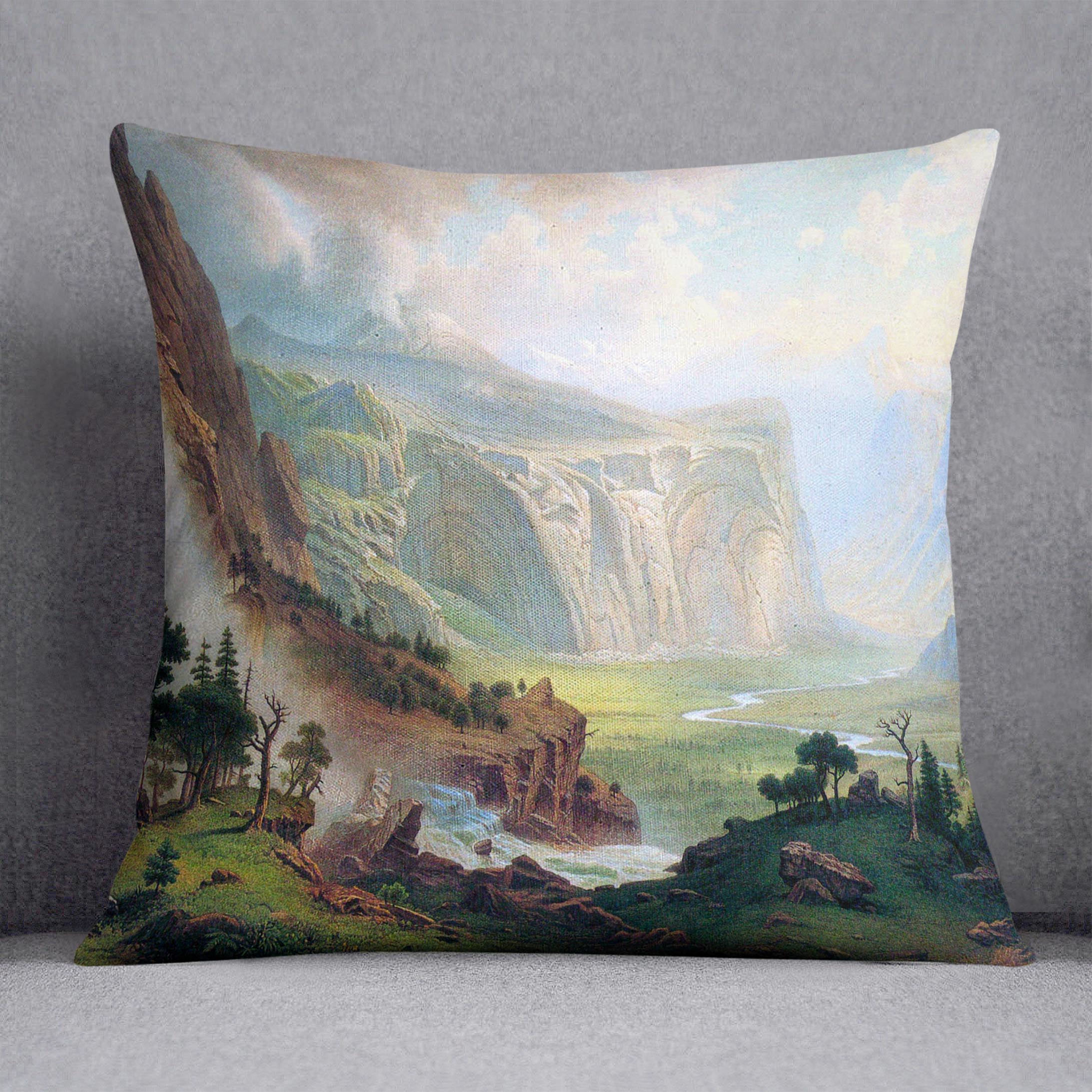 Half Dome in Yosemite by Bierstadt Cushion - Canvas Art Rocks - 1