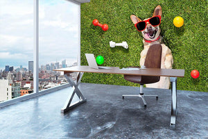 Happy chihuahua terrier dog in park Wall Mural Wallpaper - Canvas Art Rocks - 3