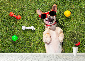Happy chihuahua terrier dog in park Wall Mural Wallpaper - Canvas Art Rocks - 4