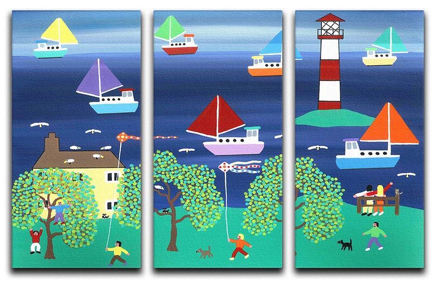 Happy days by Gordon Barker 3 Split Panel Canvas Print - Canvas Art Rocks - 1
