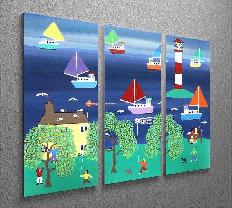 Happy days by Gordon Barker 3 Split Panel Canvas Print - Canvas Art Rocks - 2