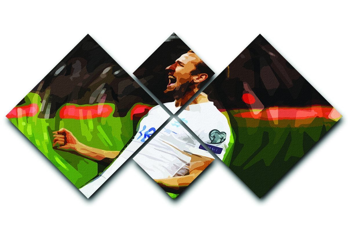 Harry Kane England 4 Square Multi Panel Canvas  - Canvas Art Rocks - 1