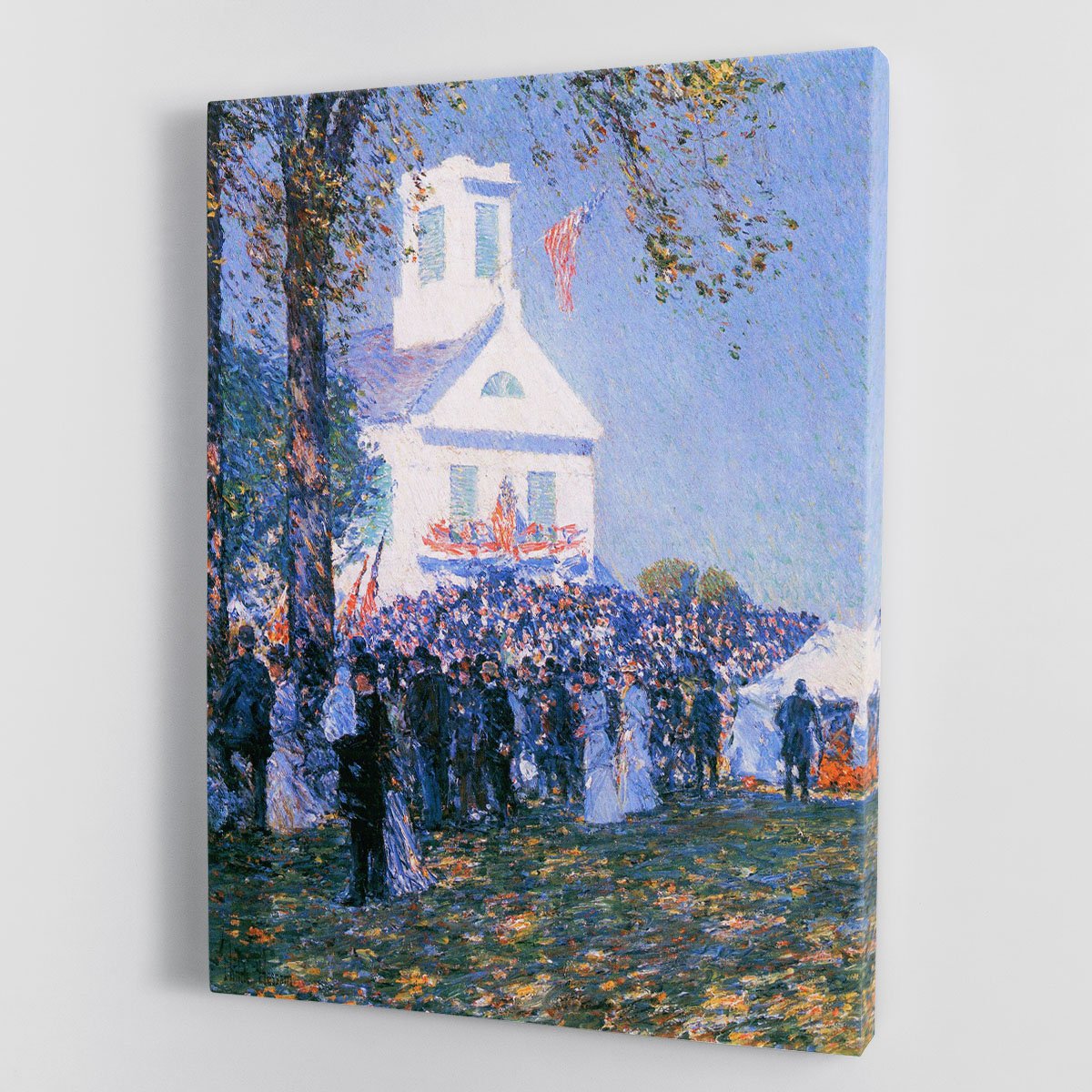 Harvest in a village in New England by Hassam Canvas Print or Poster