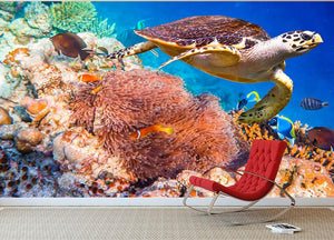 Hawksbill Turtle Wall Mural Wallpaper - Canvas Art Rocks - 3