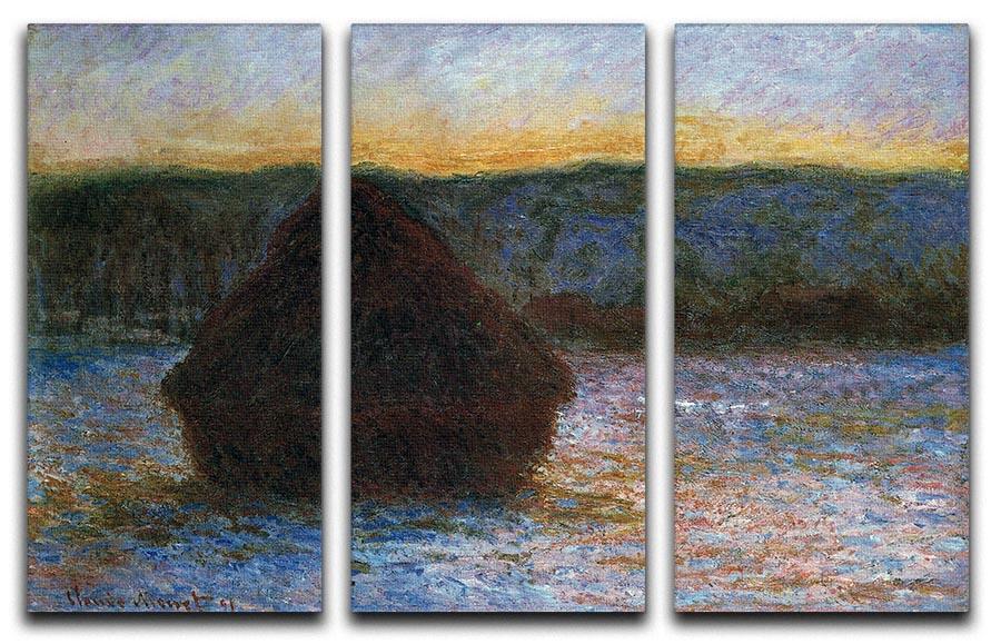 Haylofts thaw sunset by Monet Split Panel Canvas Print - Canvas Art Rocks - 4