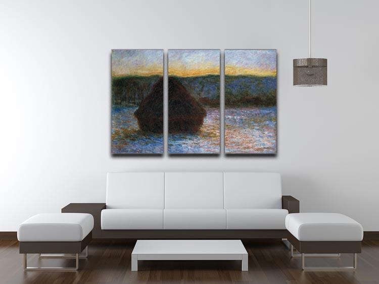 Haylofts thaw sunset by Monet Split Panel Canvas Print - Canvas Art Rocks - 4