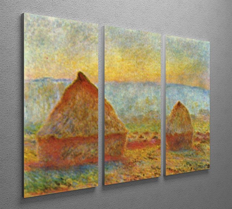 Haystack 1 by Monet Split Panel Canvas Print - Canvas Art Rocks - 4