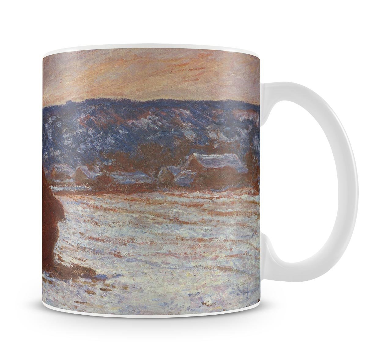 Haystacks snow covered the sky by Monet Mug - Canvas Art Rocks - 4