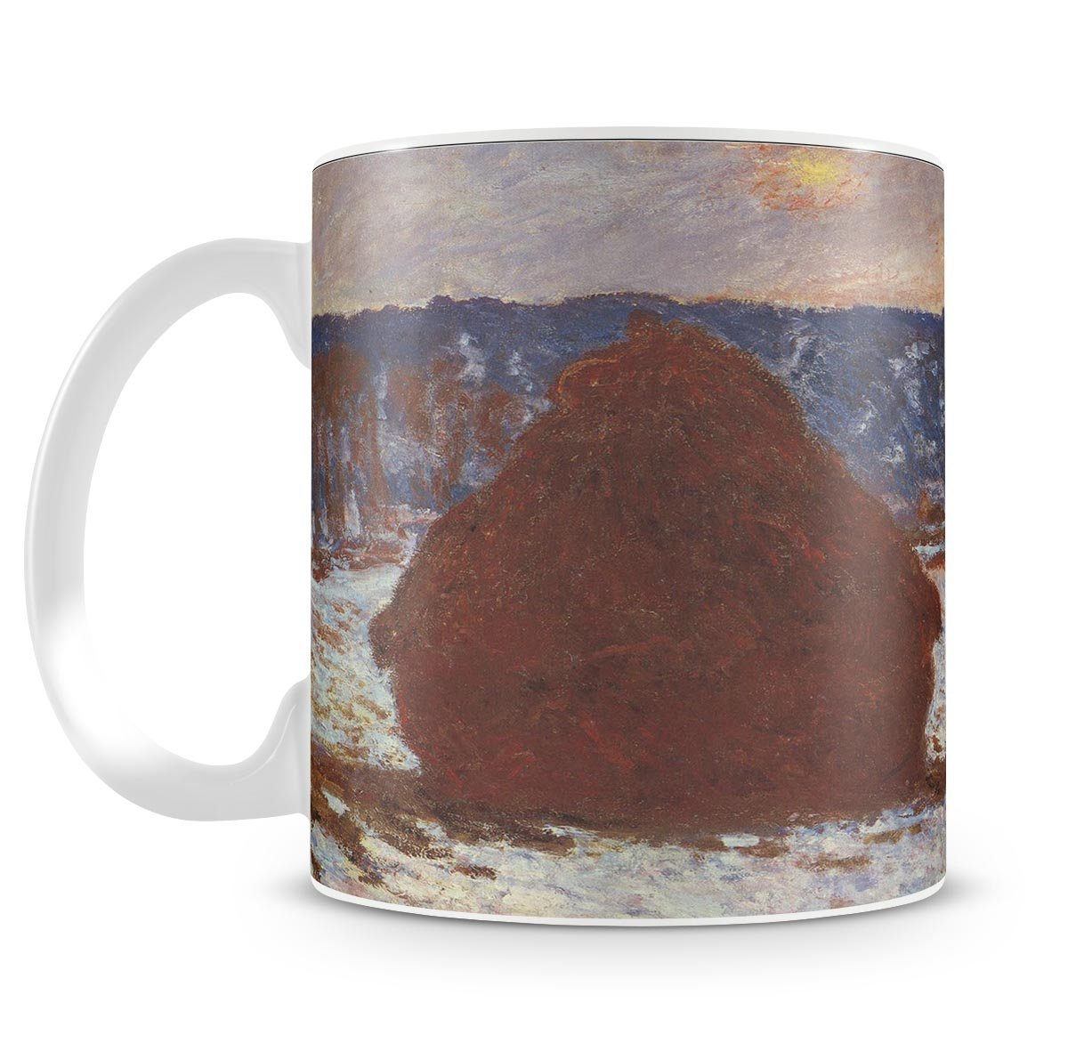 Haystacks snow covered the sky by Monet Mug - Canvas Art Rocks - 4
