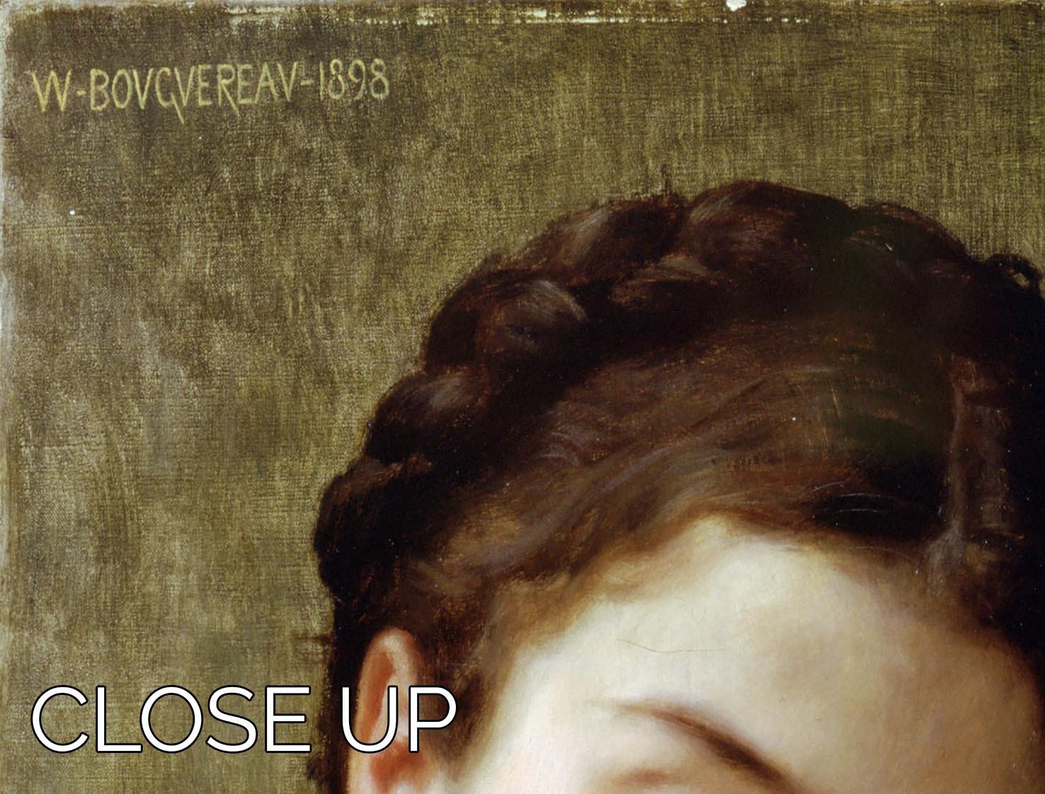 Head Of A Young Girl 1898 By Bouguereau 3 Split Panel Canvas Print - Canvas Art Rocks - 3