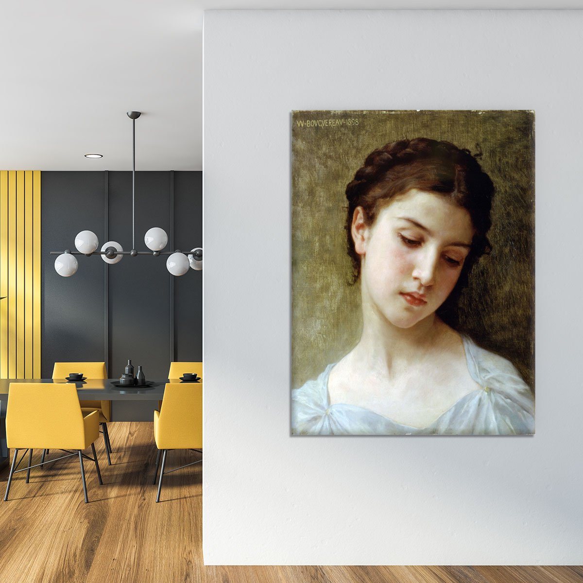 Head Of A Young Girl 1898 By Bouguereau Canvas Print or Poster