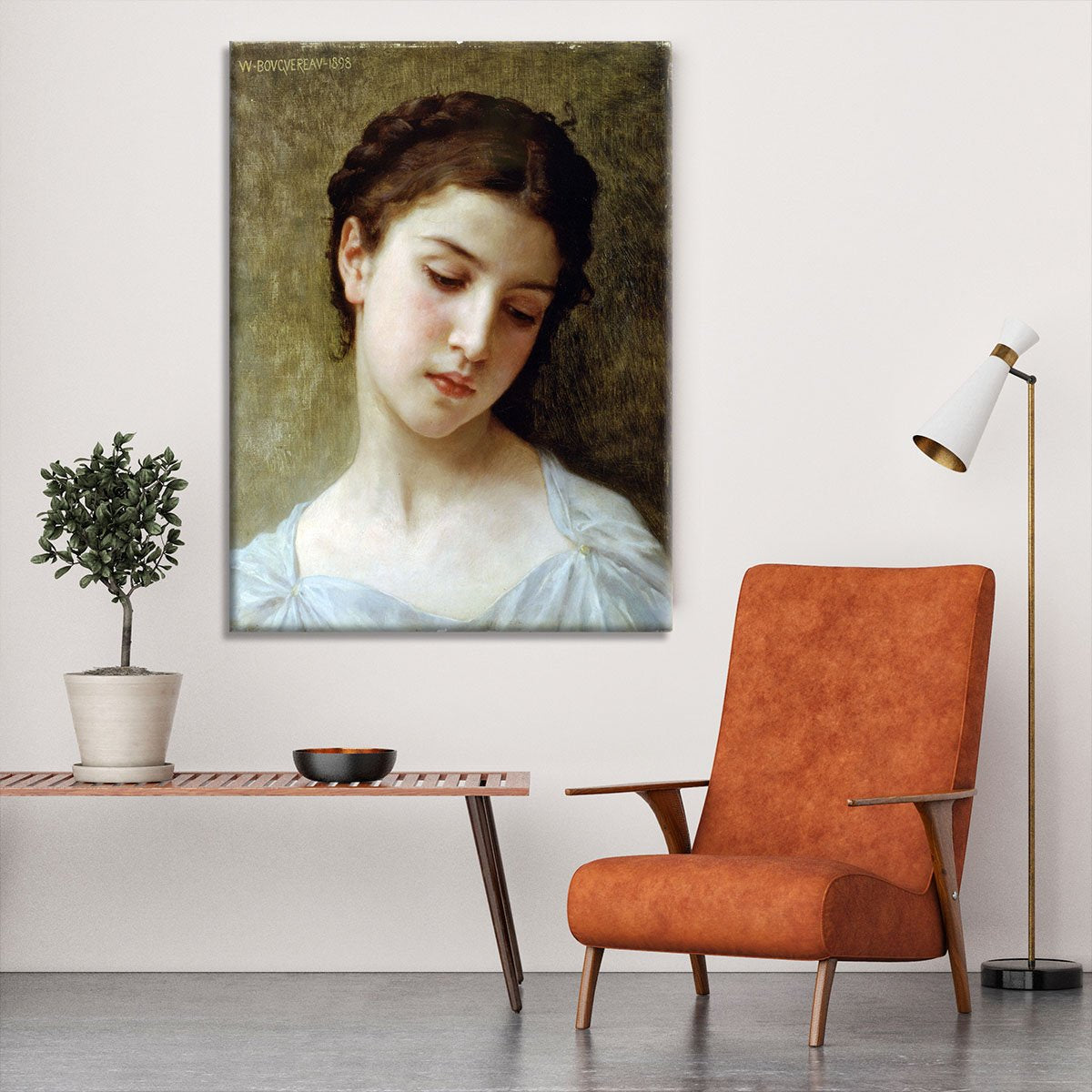 Head Of A Young Girl 1898 By Bouguereau Canvas Print or Poster