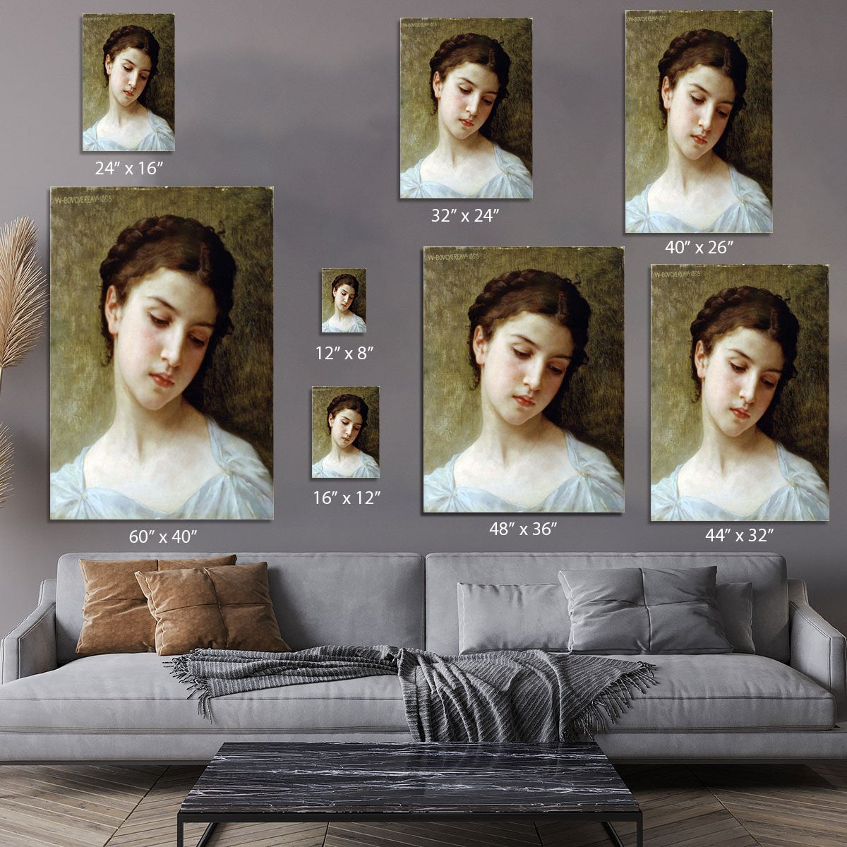 Head Of A Young Girl 1898 By Bouguereau Canvas Print or Poster