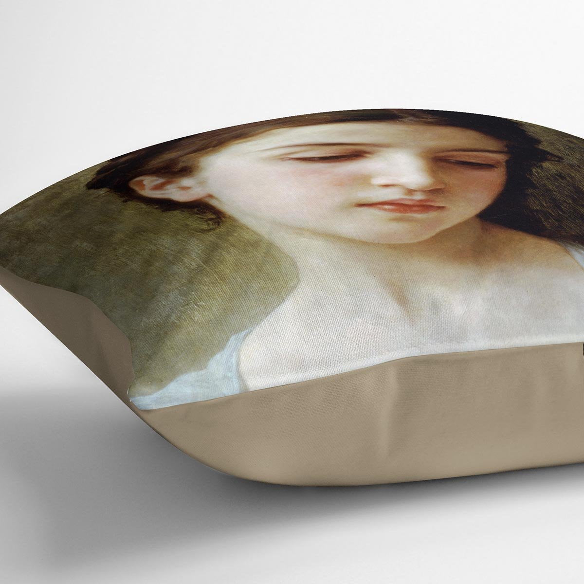 Head Of A Young Girl 1898 By Bouguereau Throw Pillow