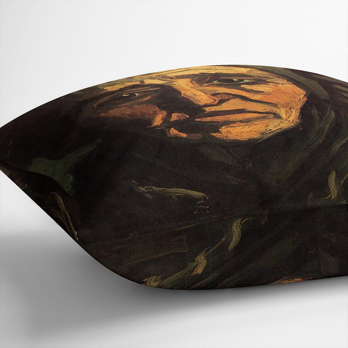Head of a Peasant Woman with Greenish Lace Cap by Van Gogh Throw Pillow