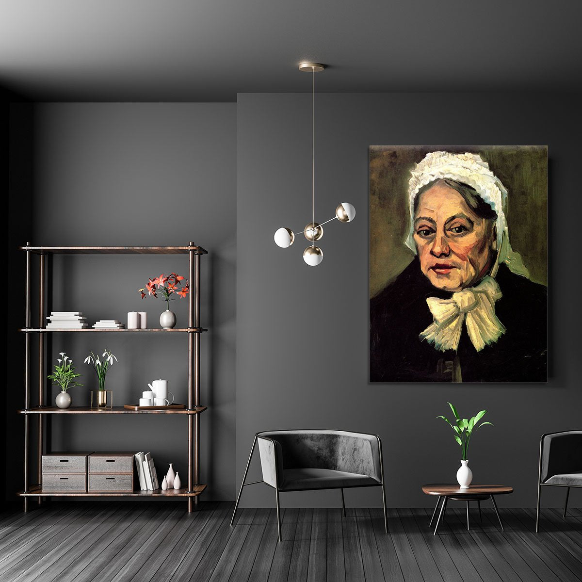 Head of an Old Woman with White Cap The Midwife by Van Gogh Canvas Print or Poster