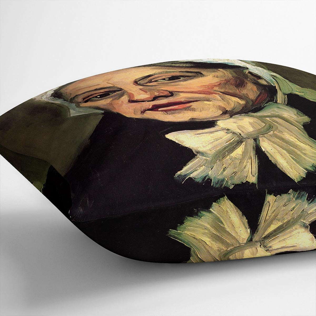 Head of an Old Woman with White Cap The Midwife by Van Gogh Throw Pillow