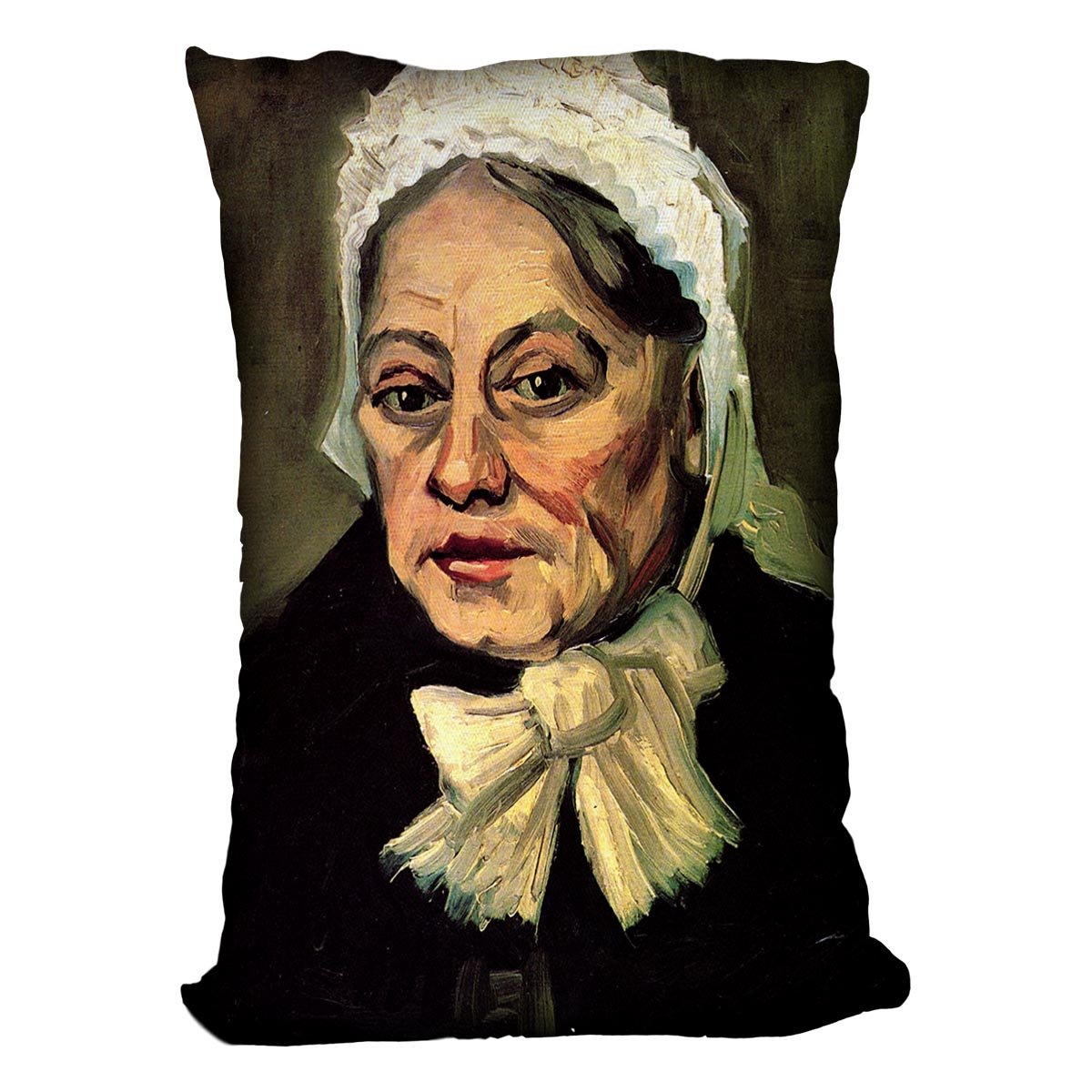 Head of an Old Woman with White Cap The Midwife by Van Gogh Throw Pillow