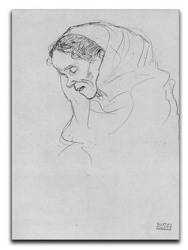 Head of an old woman in profile by Klimt Canvas Print or Poster  - Canvas Art Rocks - 1