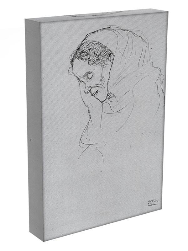 Head of an old woman in profile by Klimt Canvas Print or Poster - Canvas Art Rocks - 3