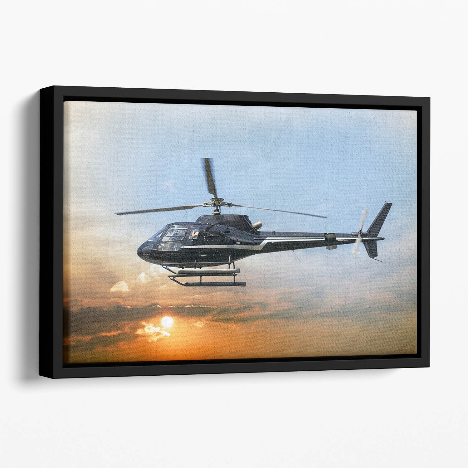 Helicopter for sightseeing Floating Framed Canvas