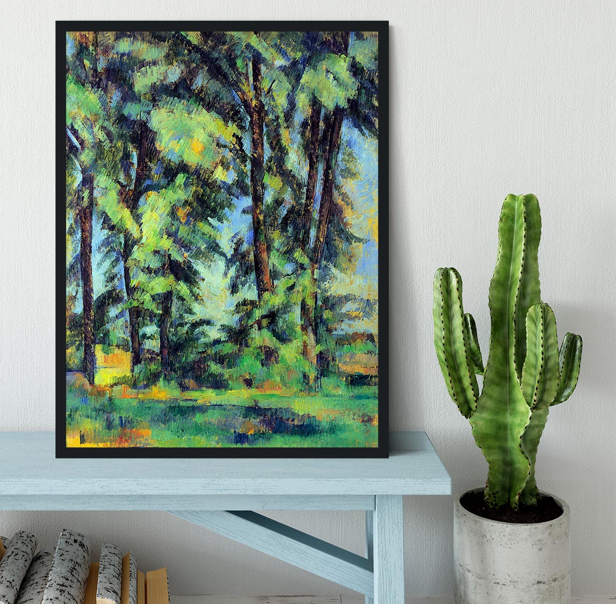 High trees in the Jas de Bouffan by Cezanne Framed Print - Canvas Art Rocks - 2