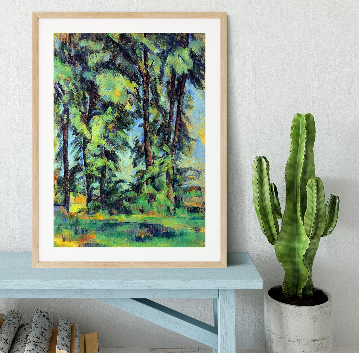 High trees in the Jas de Bouffan by Cezanne Framed Print - Canvas Art Rocks - 3