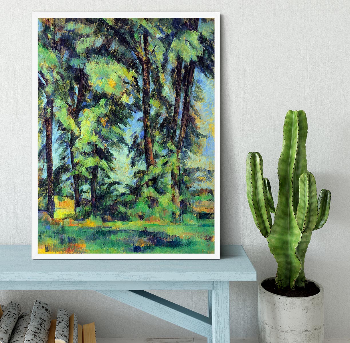 High trees in the Jas de Bouffan by Cezanne Framed Print - Canvas Art Rocks -6