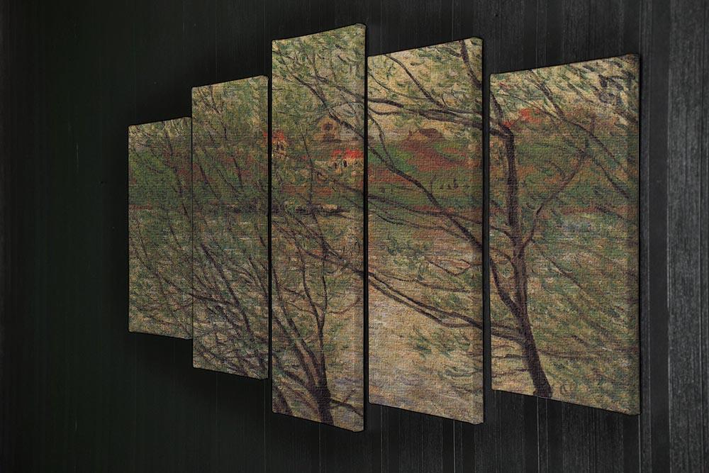 His bank the Ile de la Grande Jatte by Monet 5 Split Panel Canvas - Canvas Art Rocks - 2