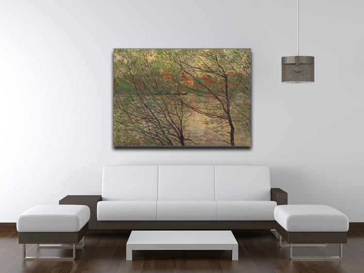 His bank the Ile de la Grande Jatte by Monet Canvas Print & Poster - Canvas Art Rocks - 4