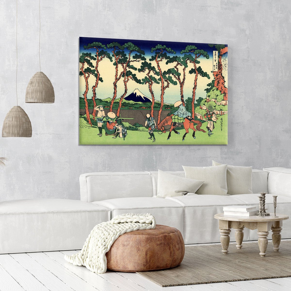 Hodogaya on the Tokaido by Hokusai Canvas Print or Poster