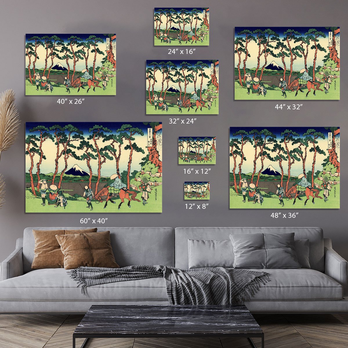 Hodogaya on the Tokaido by Hokusai Canvas Print or Poster