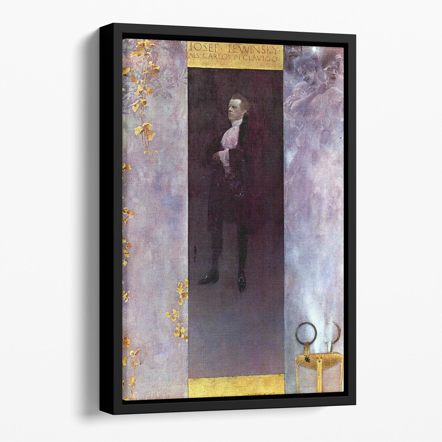 Hofburg actor Josef Lewinsky as Carlos by Klimt Floating Framed Canvas