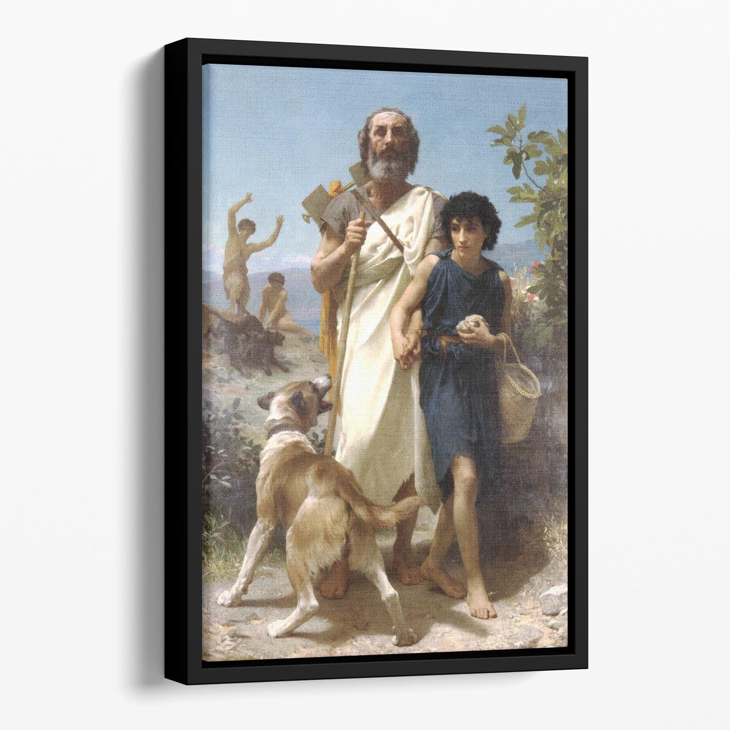 Homer and his Guide 1874 By Bouguereau Floating Framed Canvas