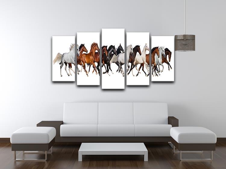 Horse herd 5 Split Panel Canvas - Canvas Art Rocks - 3