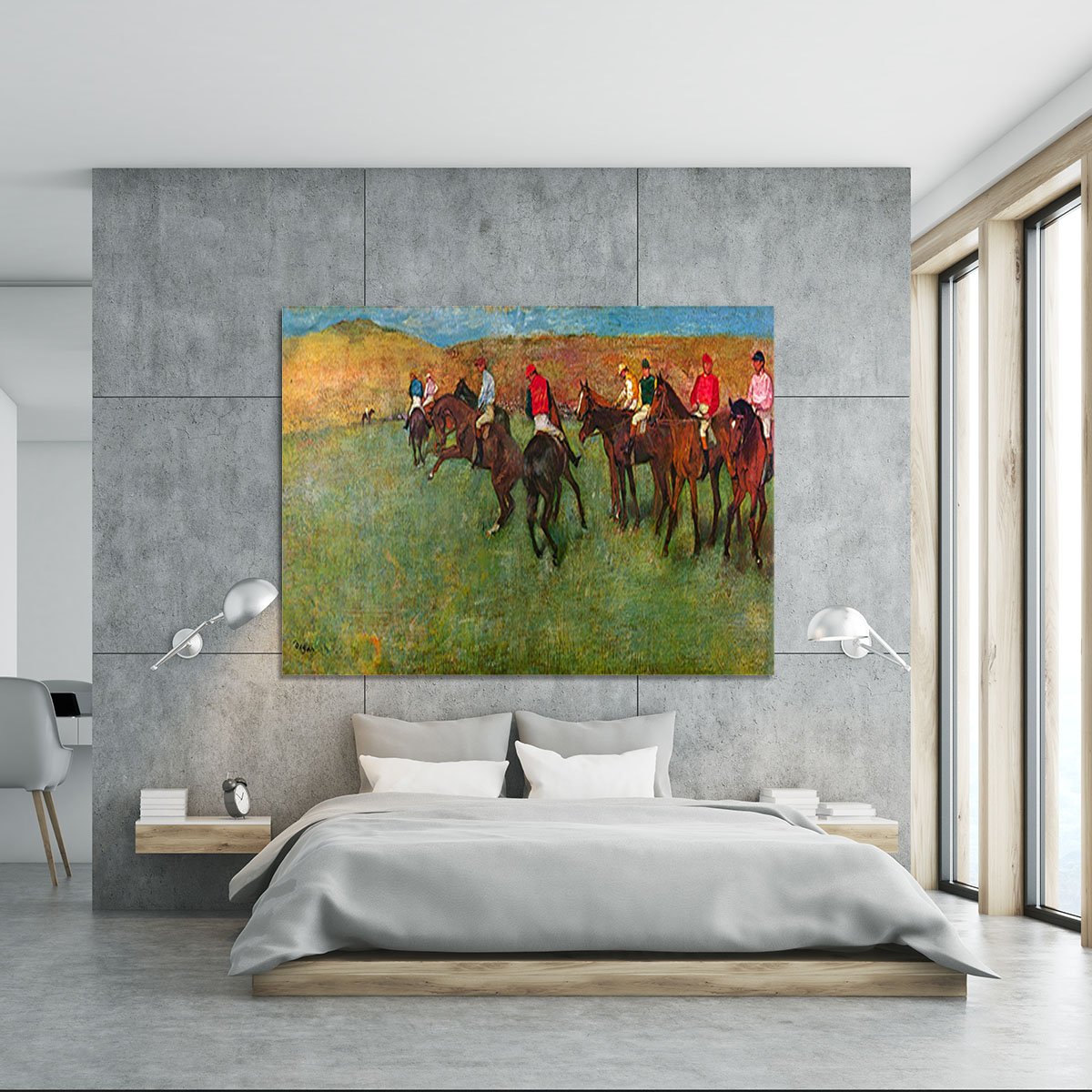 Horse race before the start by Degas Canvas Print or Poster