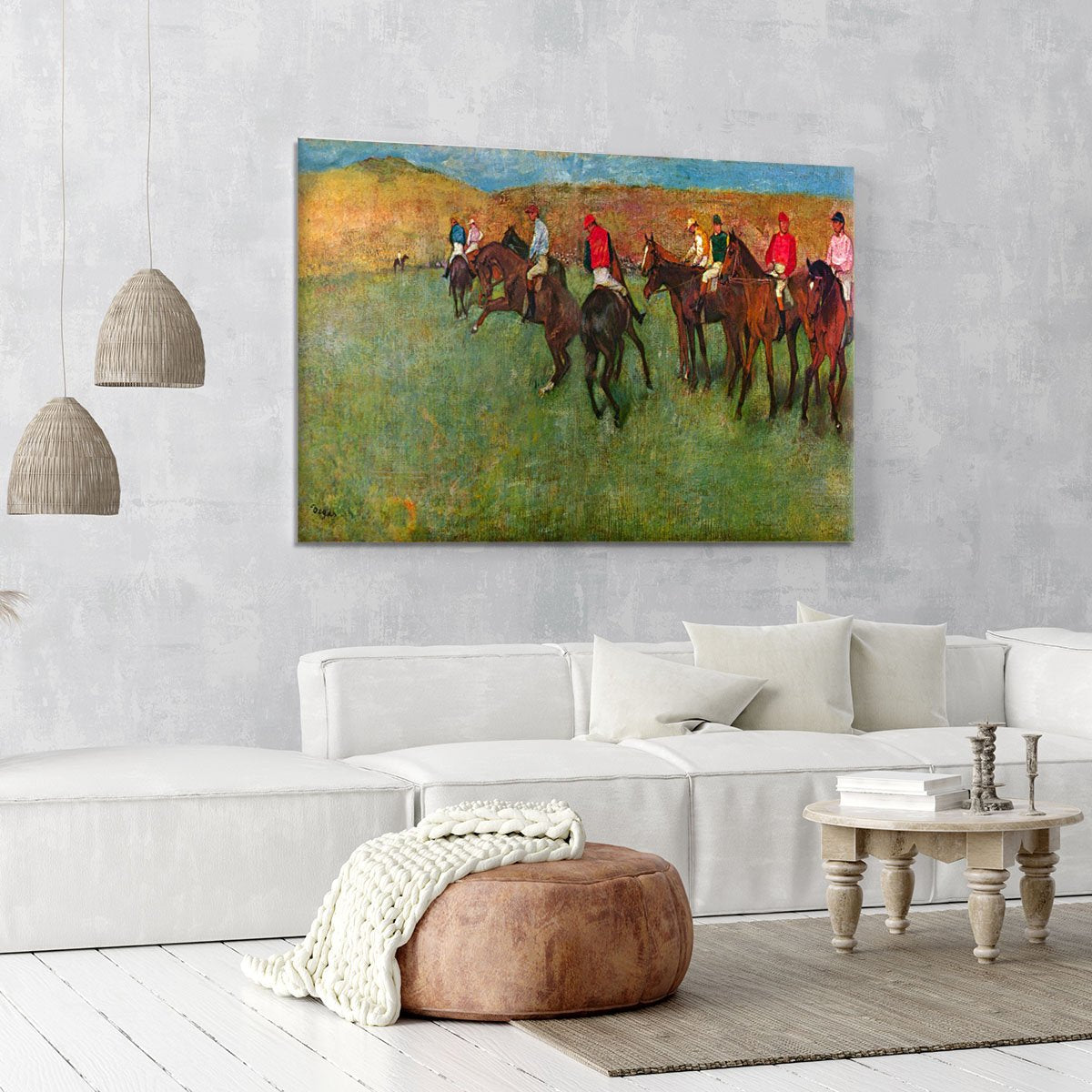 Horse race before the start by Degas Canvas Print or Poster