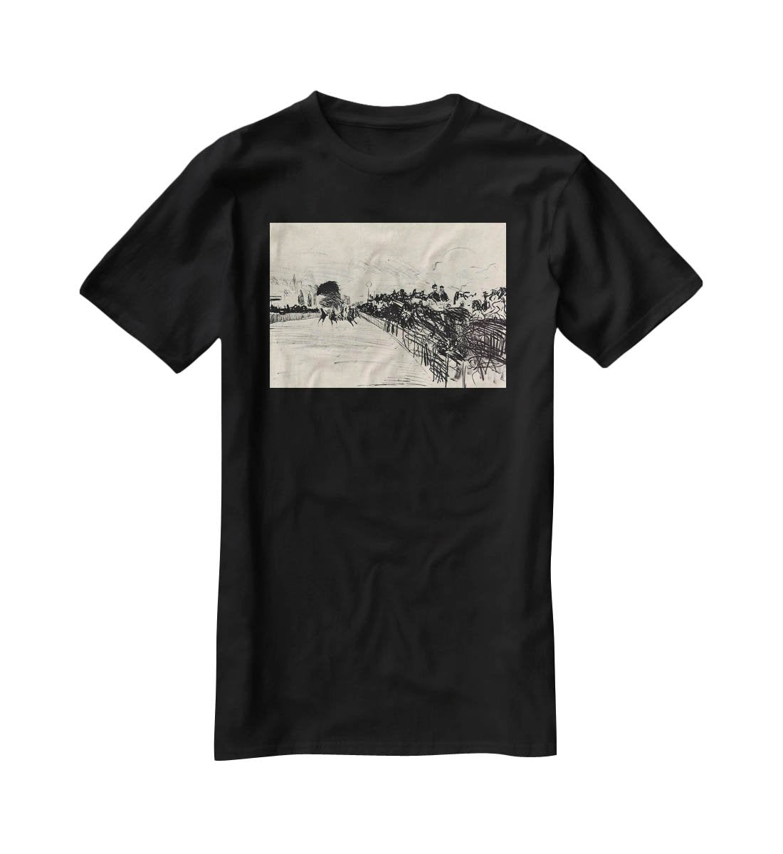 Horse racing by Manet T-Shirt - Canvas Art Rocks - 1
