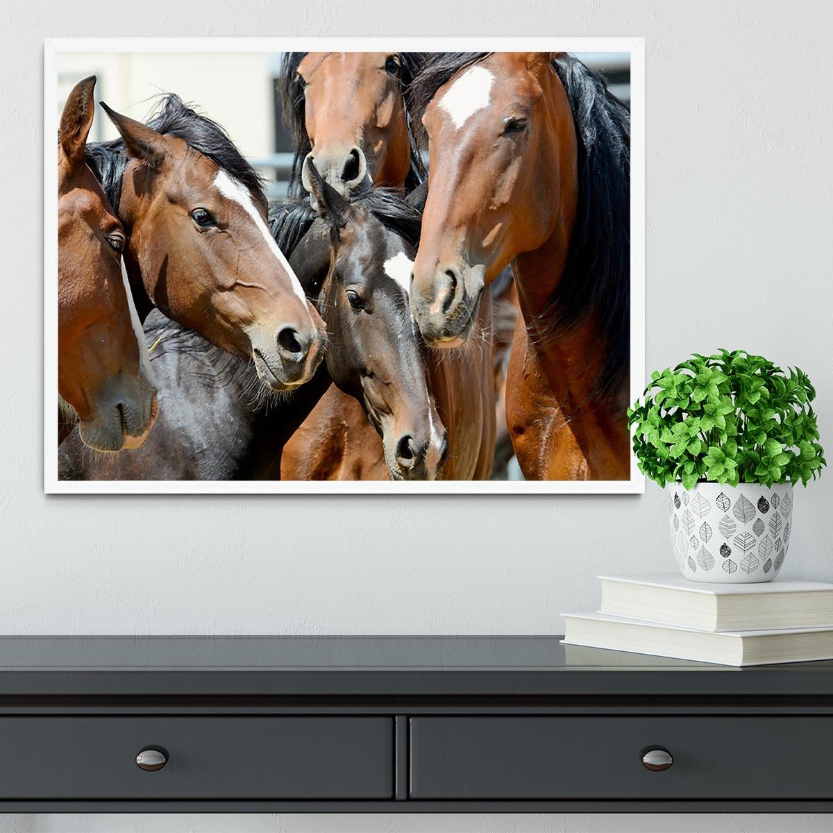 Horses Framed Print - Canvas Art Rocks -6