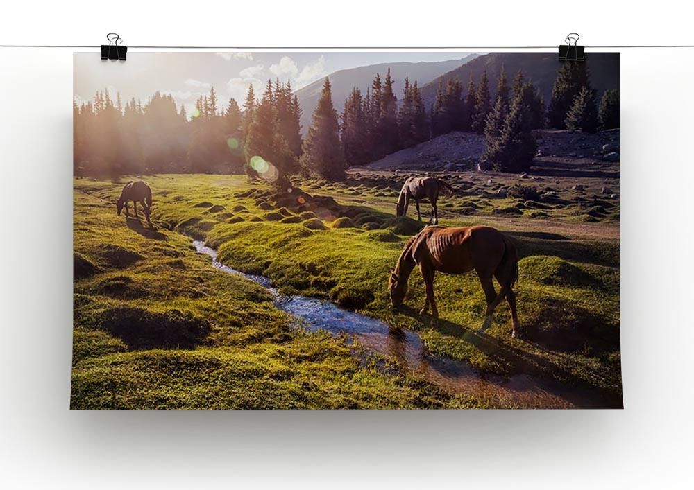 Horses in the Gregory gorge mountains Canvas Print or Poster - Canvas Art Rocks - 2